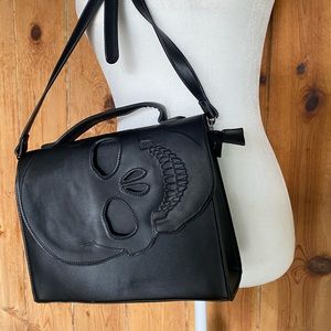 Banned Alternative Tenebris Shoulder Bag with Skull Motif